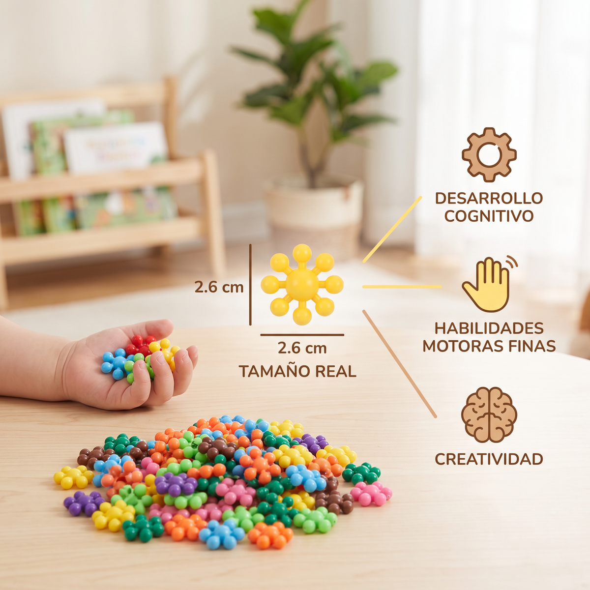 Set de Bloques de Construcción Montessori en Forma de Flor de Ciruelo