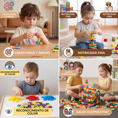Set de Bloques de Construcción Montessori en Forma de Flor de Ciruelo