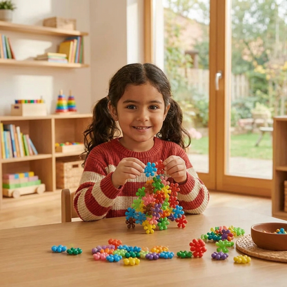 Set de Bloques de Construcción Montessori en Forma de Flor de Ciruelo