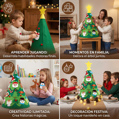 Montessori 3D árbol de Navidad de fieltro