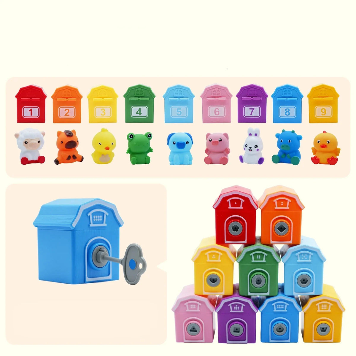 Tren de aprendizaje Montessori granja para niños